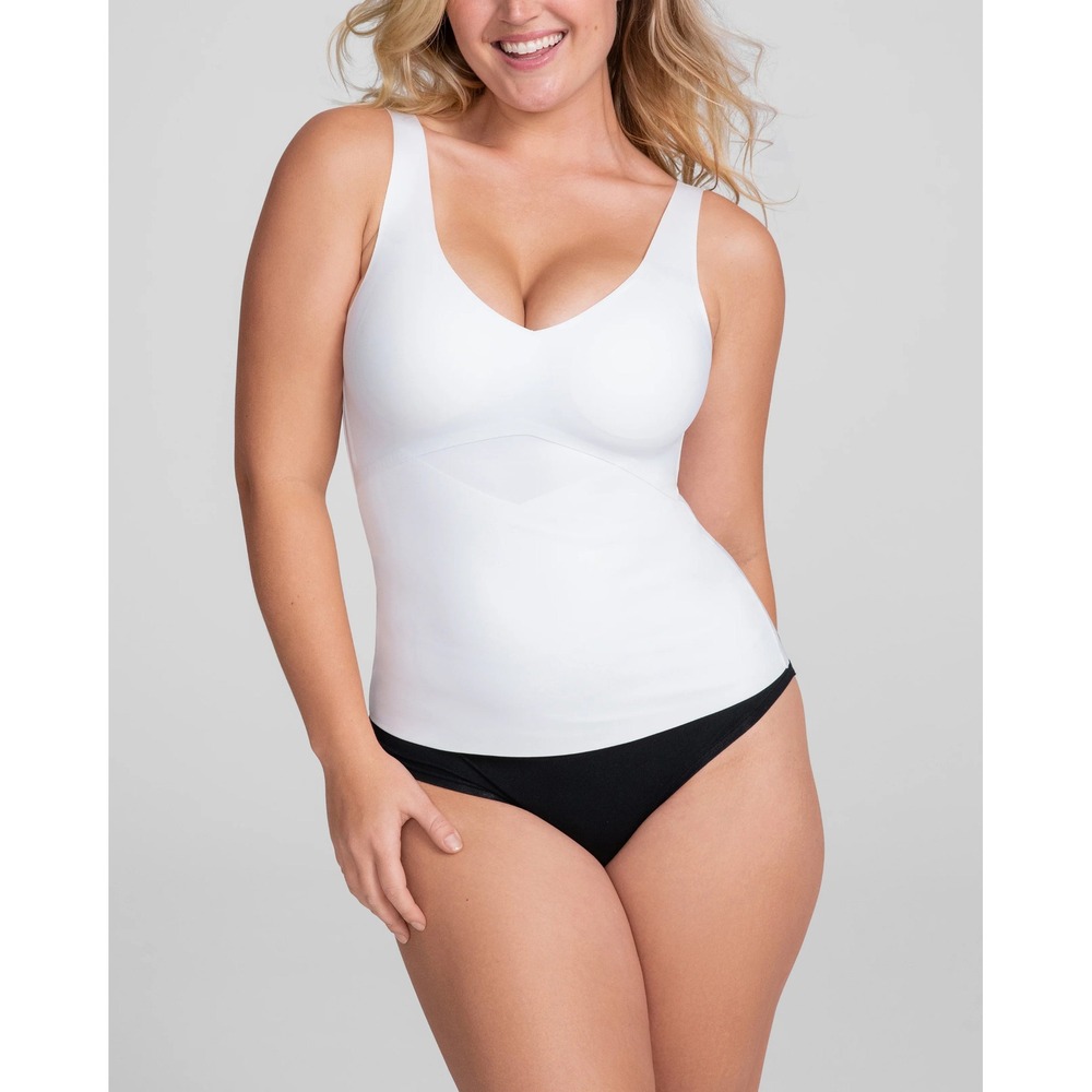 Honeylove LiftWear Cami Womens M White V-Neck Smoothing Shapewear Tank